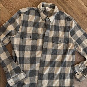 Faherty Gray and Cream Checkered Shirt